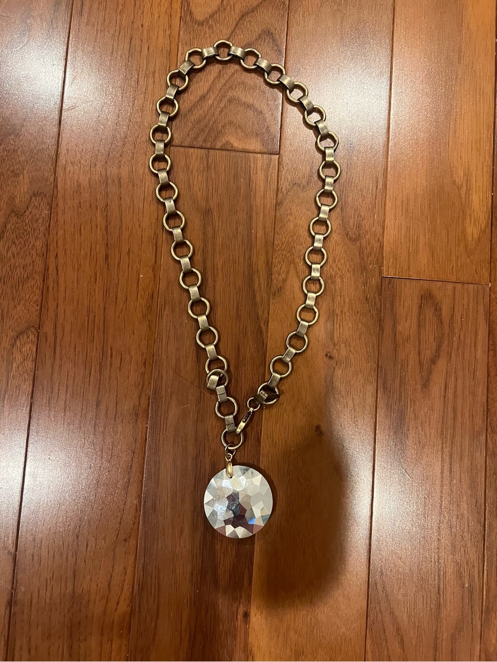 Lionette Gold-Tone Link Necklace with large pendant